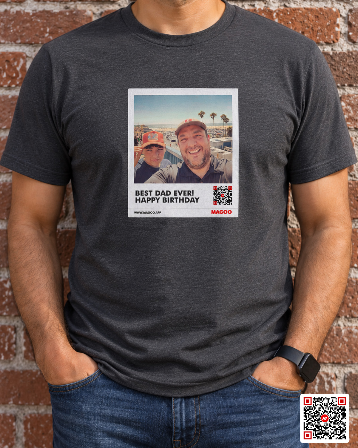 T-shirt design that plays a video when scanned with Magoo
